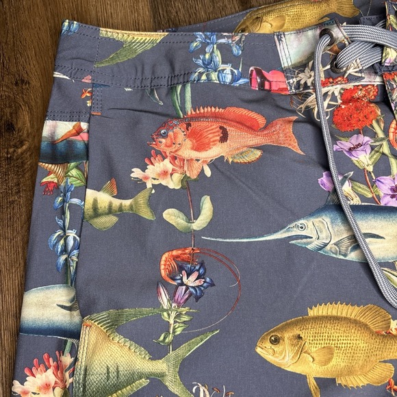 Saxx Betawave 2N1 Boardie 17" Men's 34 Swim Trunks Shorts Ballpark Pouch Fish - Picture 4 of 13